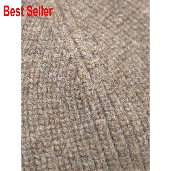 Merino Wool Ribbed Knit Beanie Cap Unisex Winter Hat Classic Warm main image 5